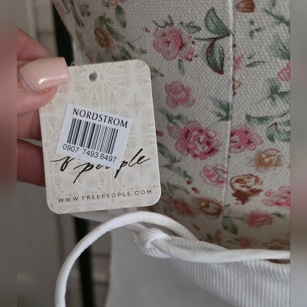 NWT Free People White Lace-Trim Spaghetti-Strap Mini Dress - Picture 6 of 11